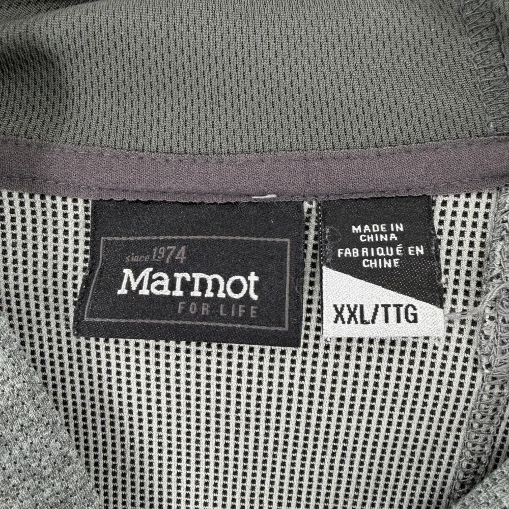 Marmot Jacket Mens 2XL Fleece Full Zip Hoodie Gray Pockets Gorpcore Big Tall